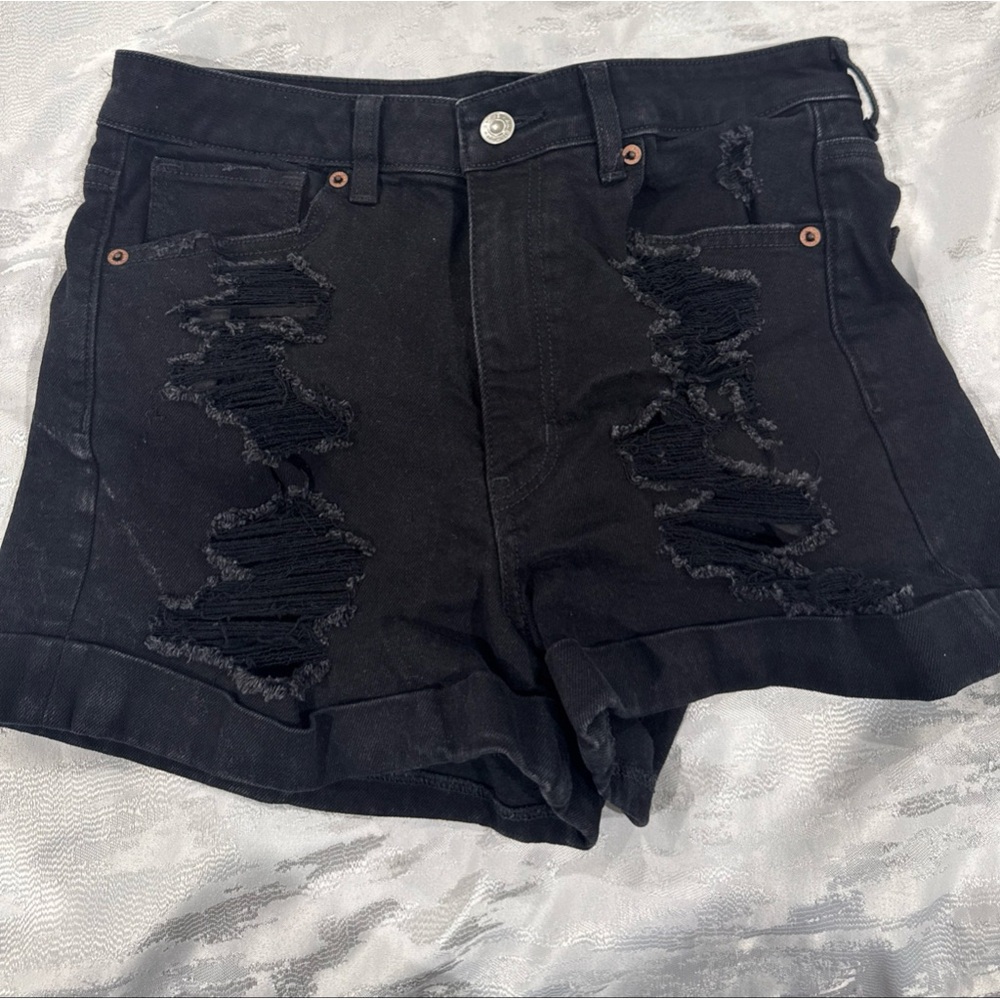 Black Jean Shorts